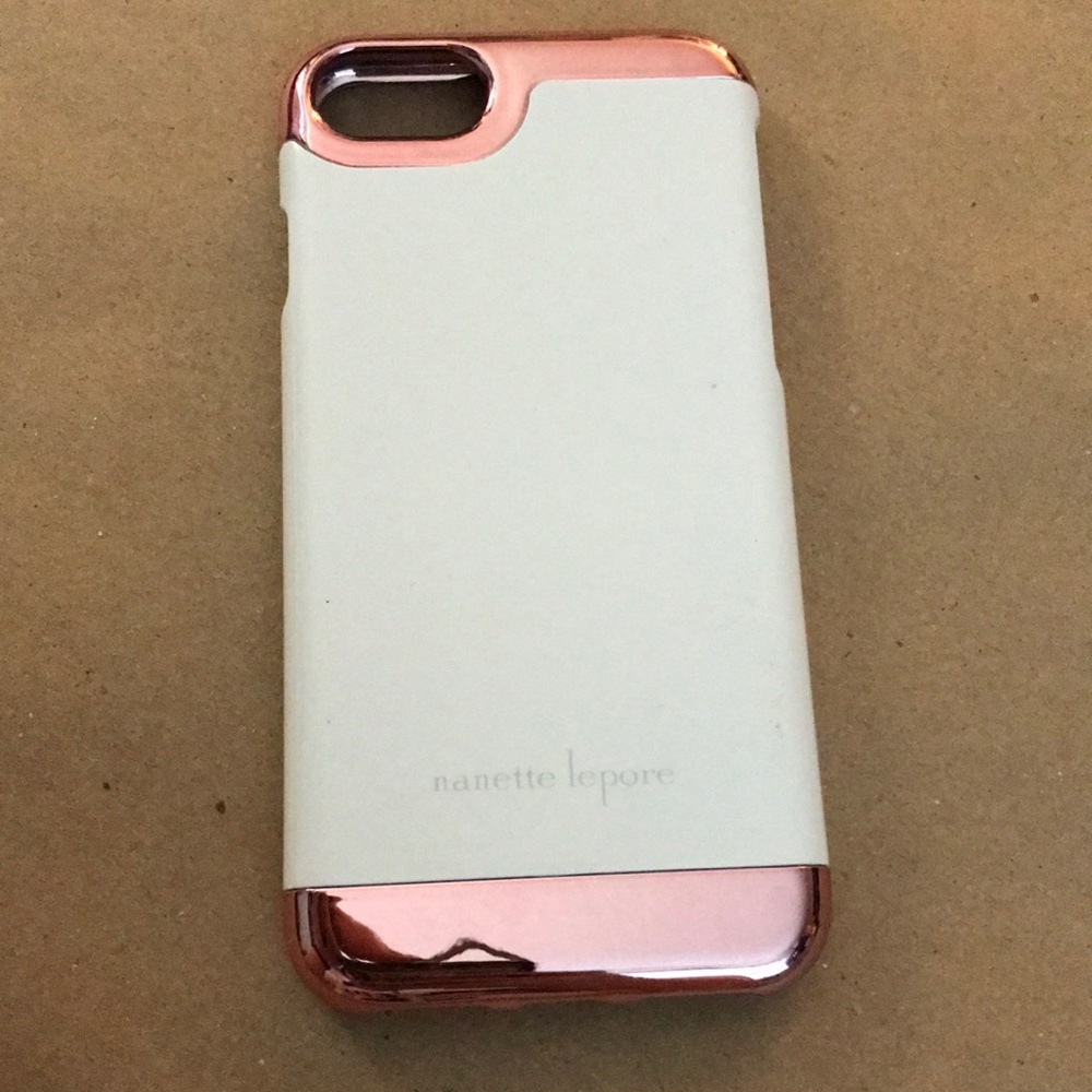 Rose Gold and White Nanette Lepore Phone Case
